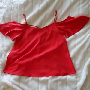 Red off the shoulder BP shirt